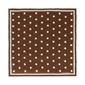 "Retro Polka" Silk Bandana Scarf - Cafe Au Lait