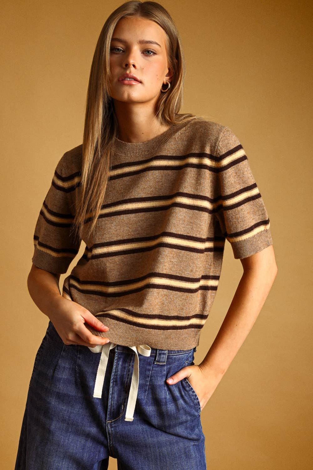 Piper Striped Cashmere Sweater Tee