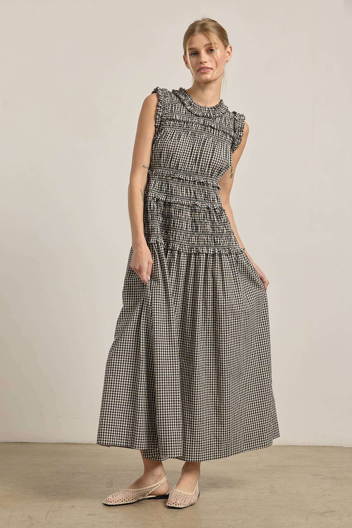Gemma Gingham Maxi Dress