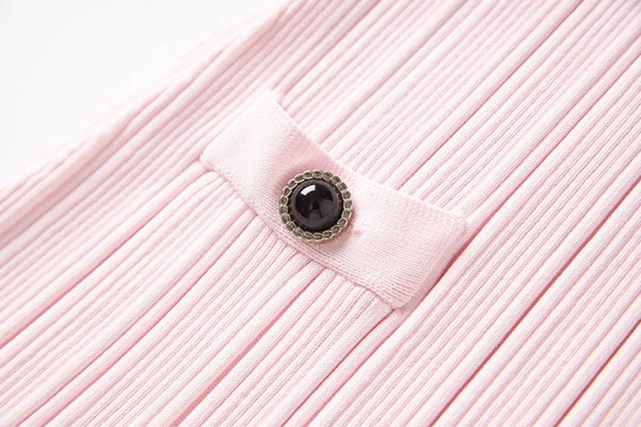 Sophia Pink Knit Polo Dress