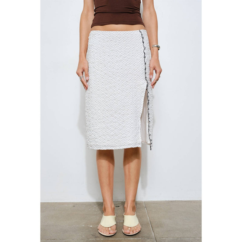 Elara Ruffle Trim Midi Skirt