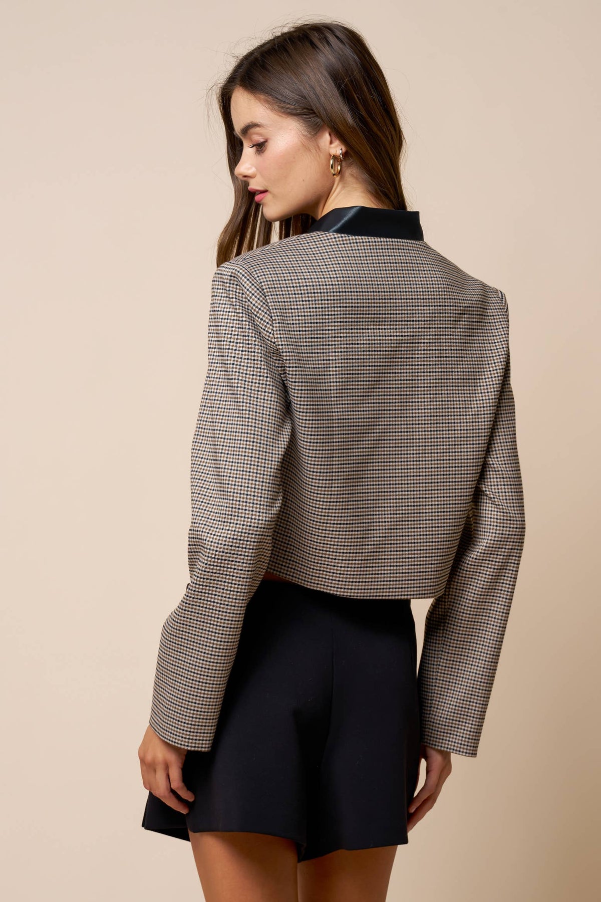 Juliette Houndstooth Cropped Jacket
