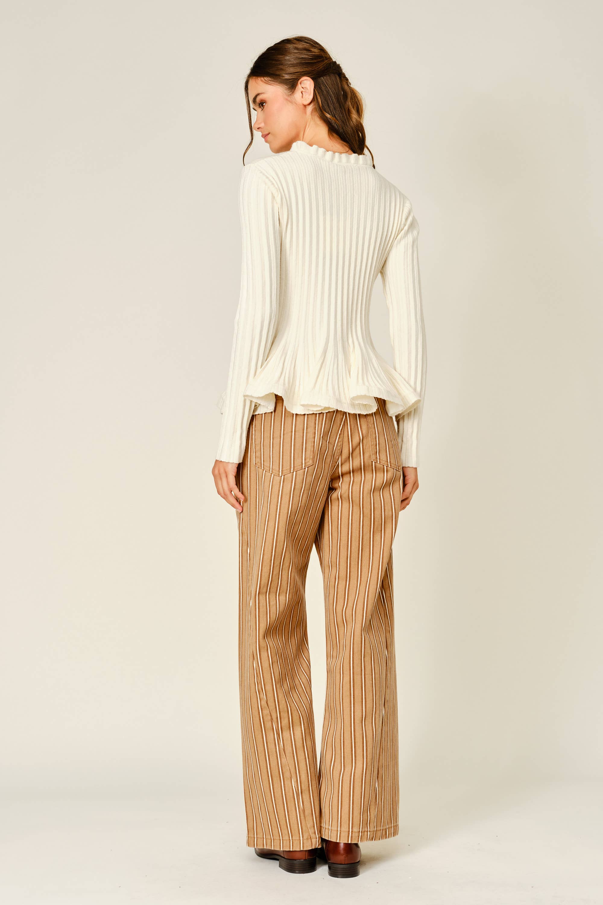 Corinne Ribbed Peplum Sweater