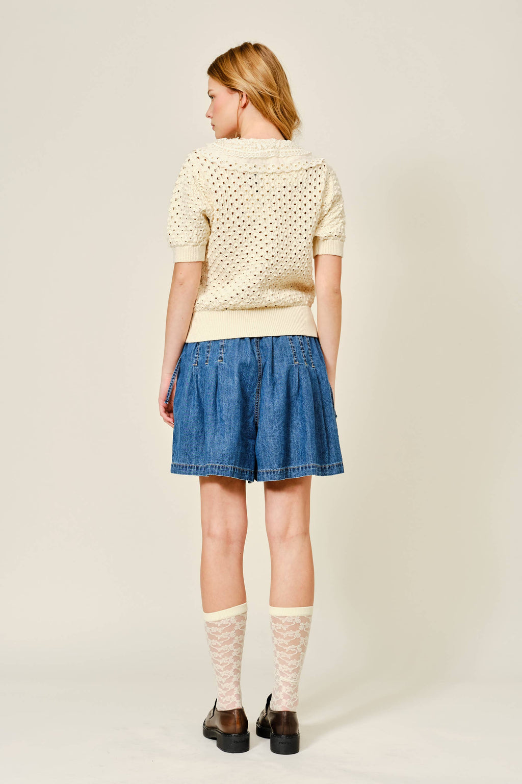 Adeline Lace Collar Knit Top