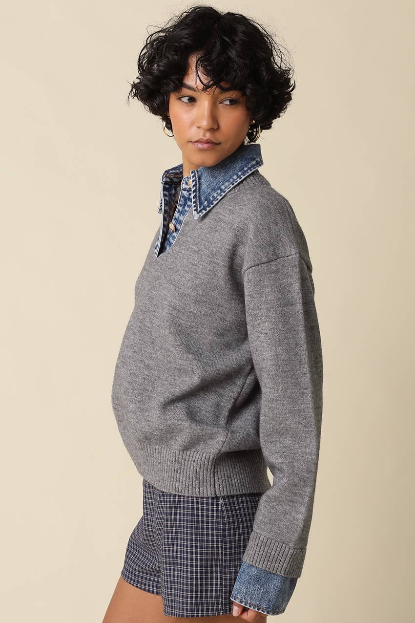 Emely Contrast Knit Top