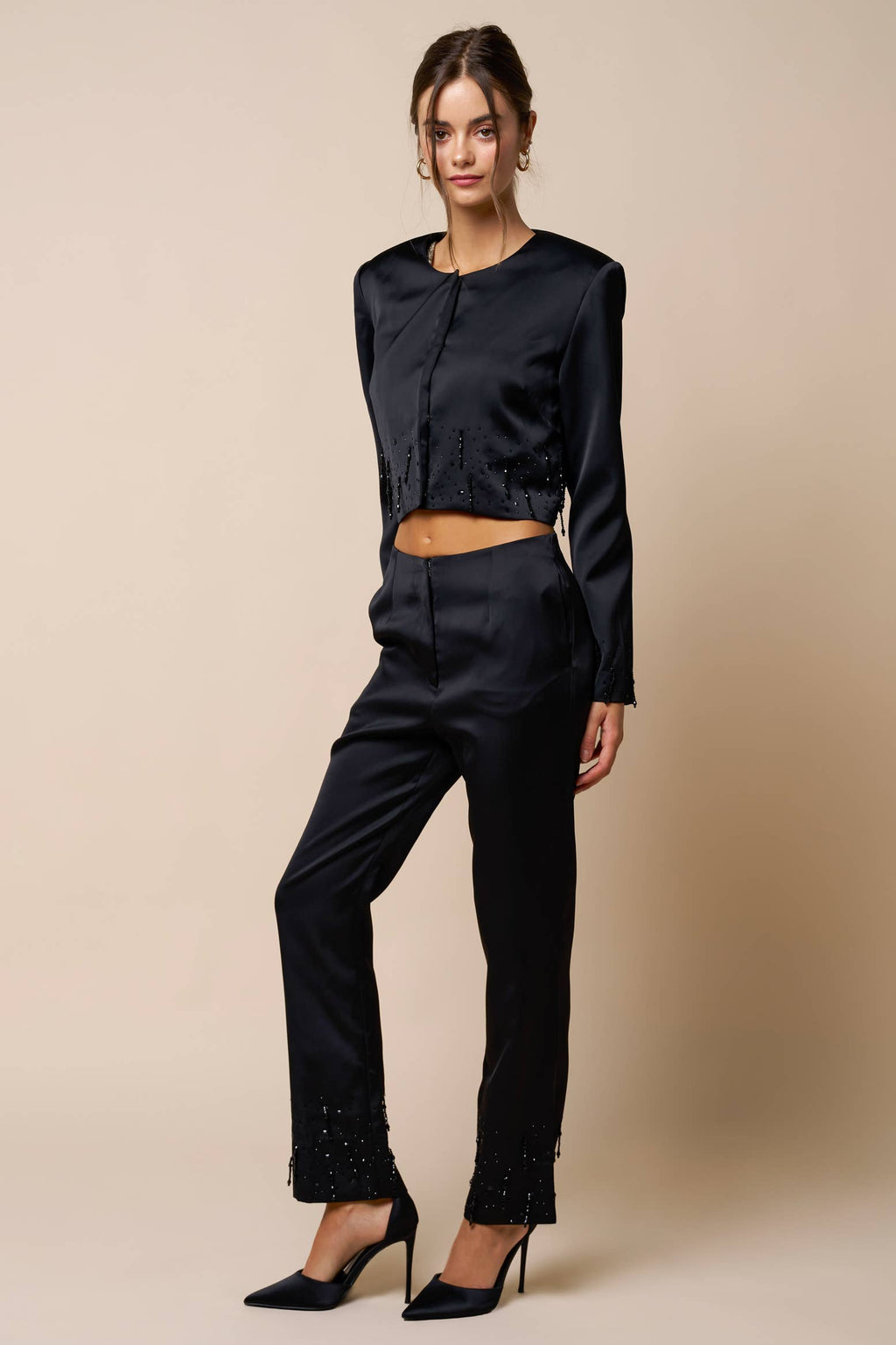 Bianca Satin Embellished Pant