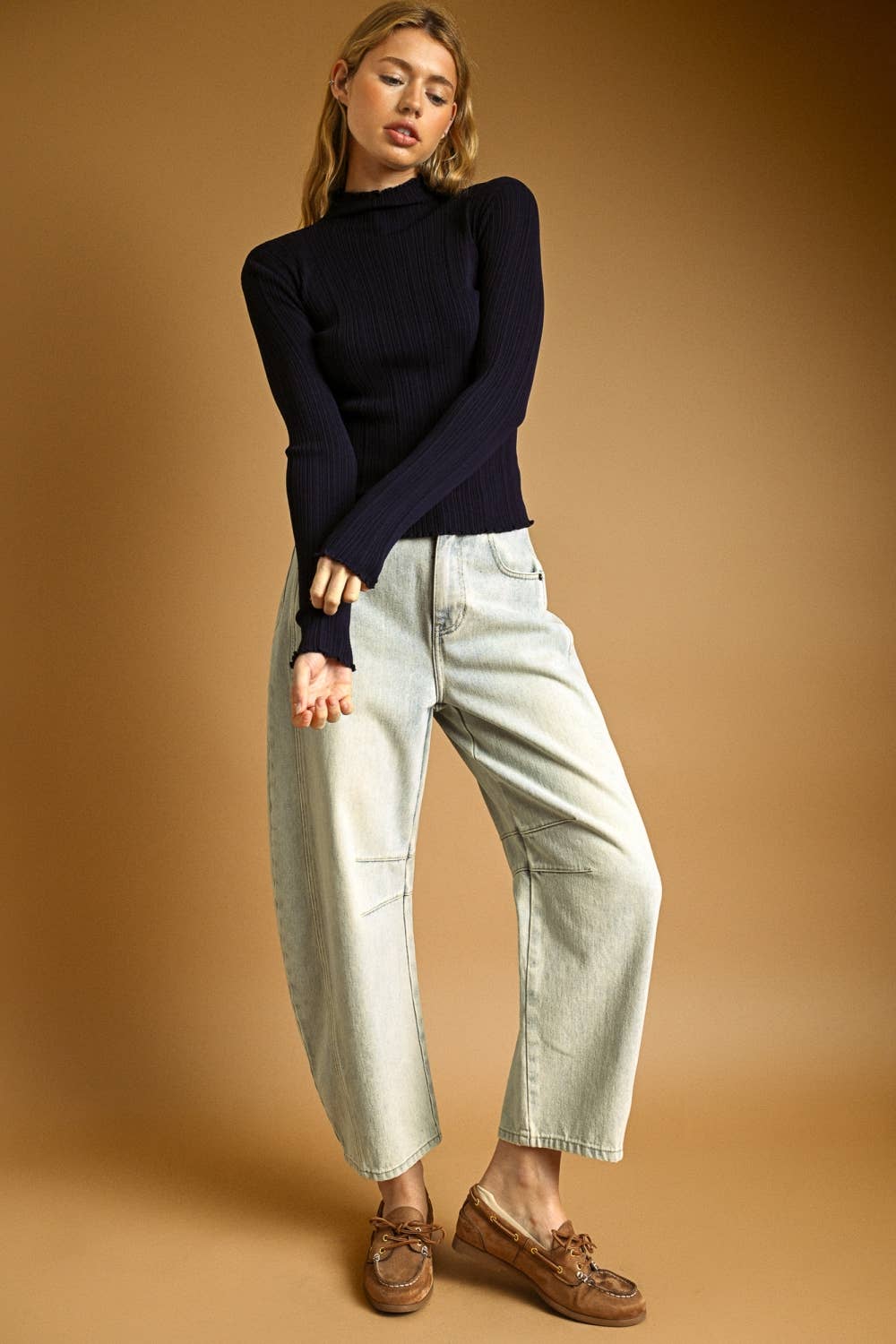 Colette Ribbed Mock Neck Top
