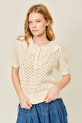 Adeline Lace Collar Knit Top