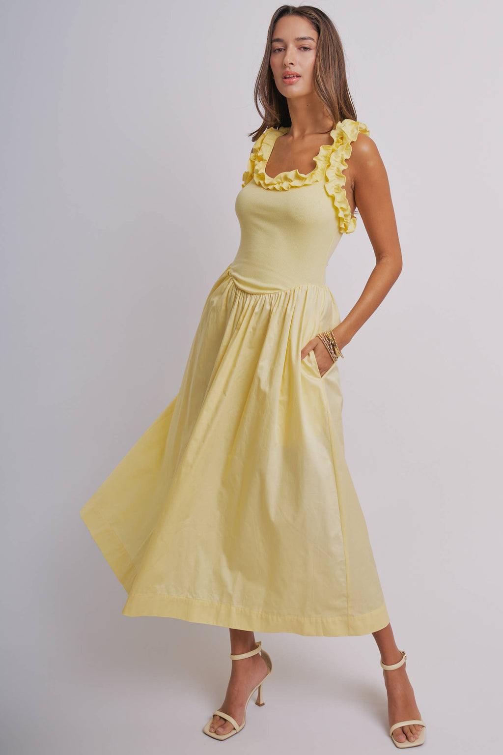 Juliette Ruffle Midi Dress