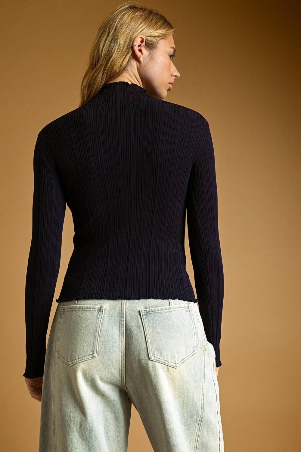 Colette Ribbed Mock Neck Top