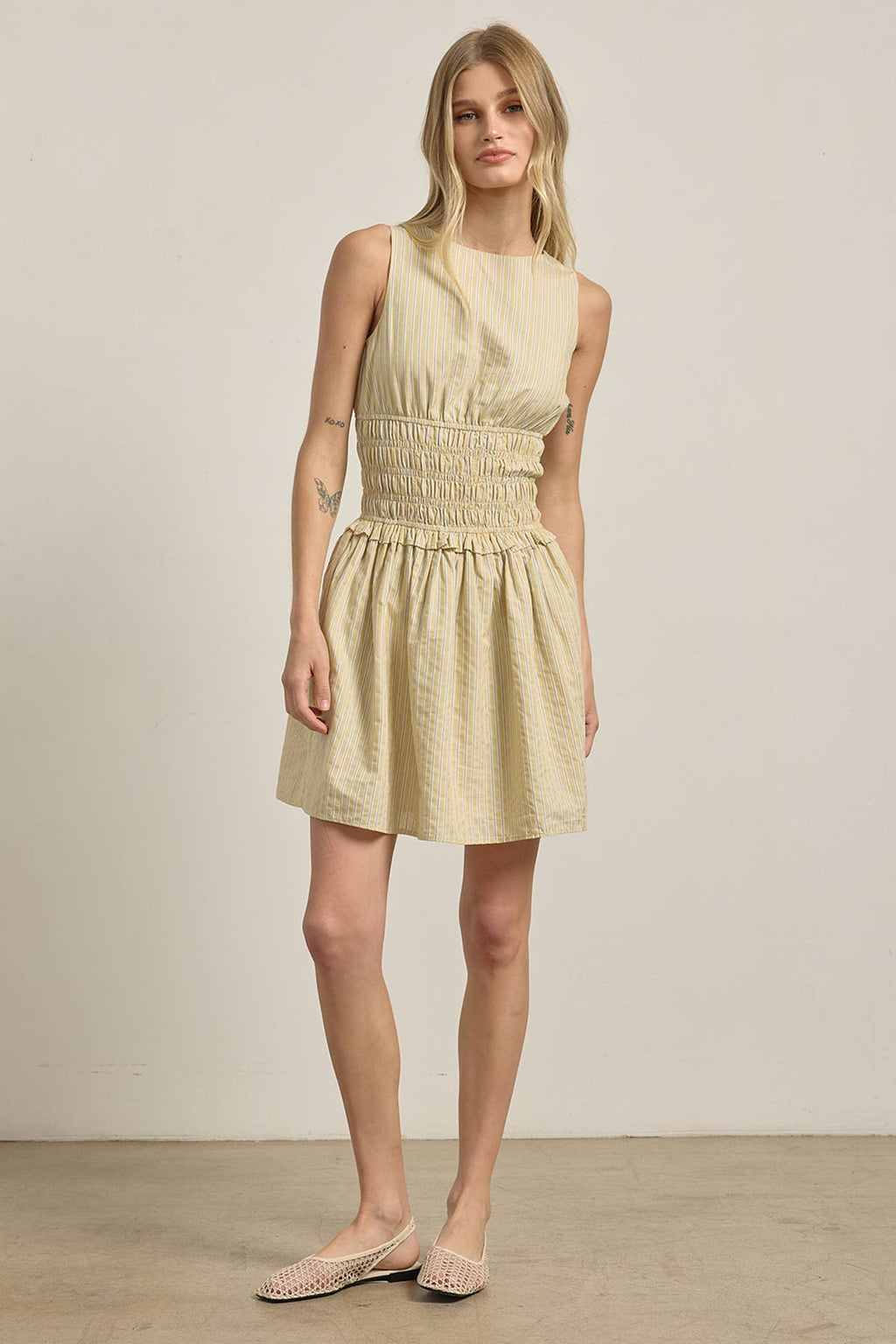 Delphine Pinstripe Mini Dress