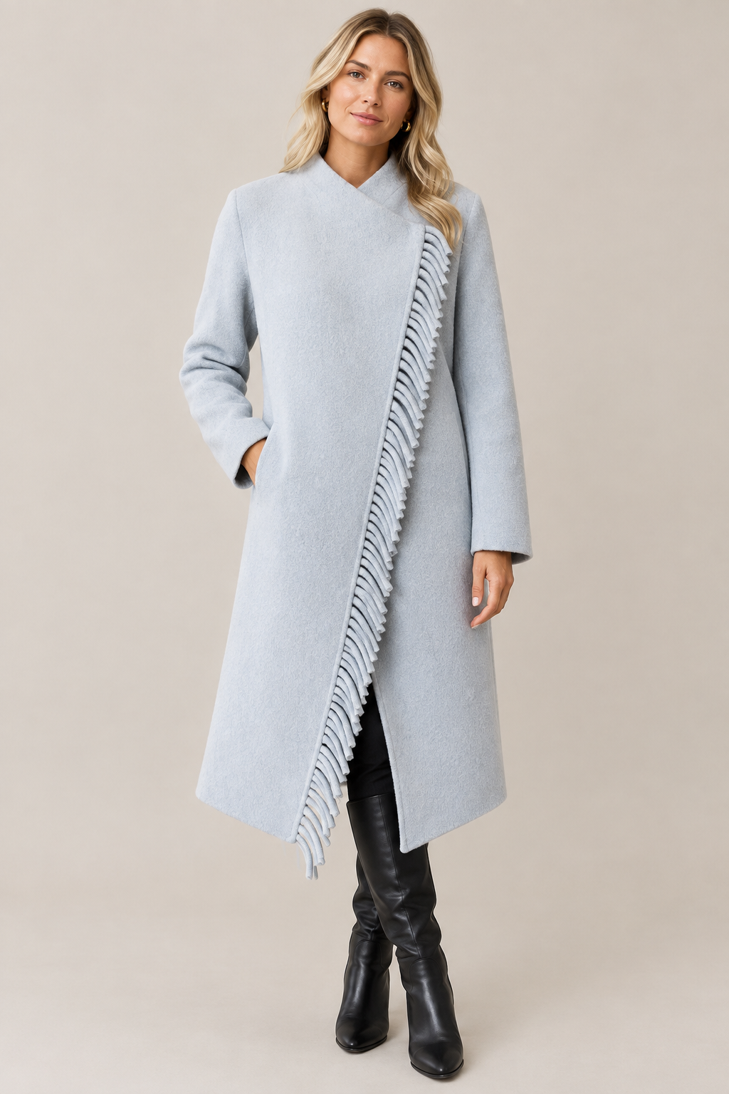 Annelise Fringe Wool Coat