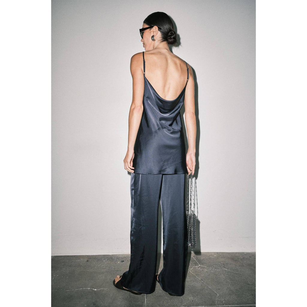 Eden Satin Cowl Neck Cami Wide Leg Pant Set