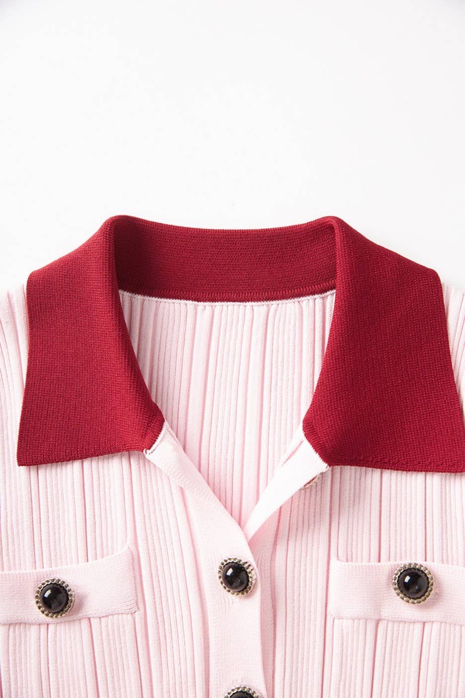 Sophia Pink Knit Polo Dress