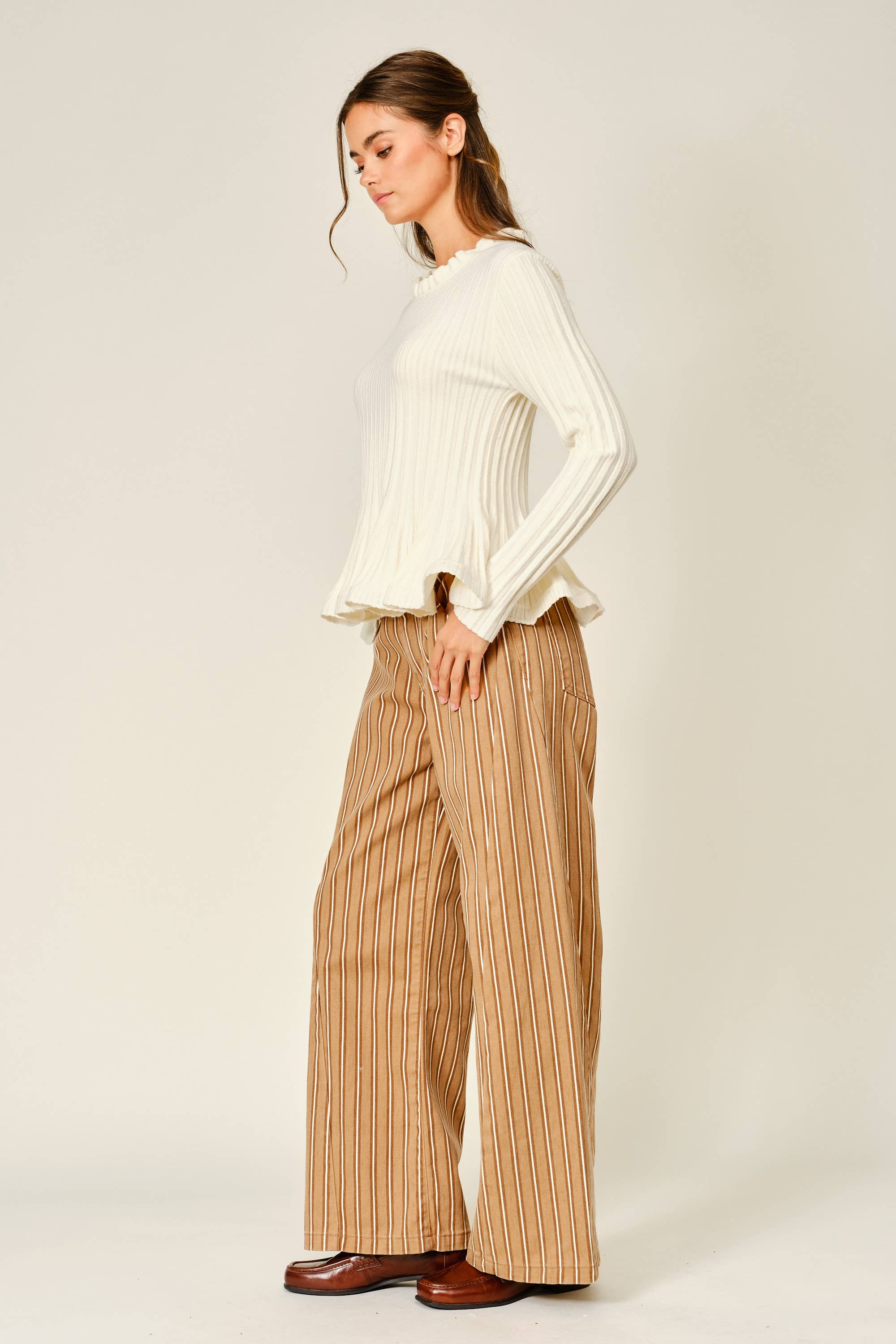Corinne Ribbed Peplum Sweater