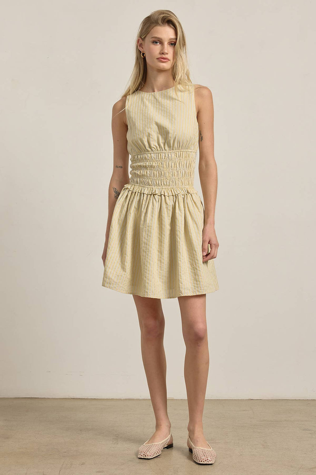 Delphine Pinstripe Mini Dress