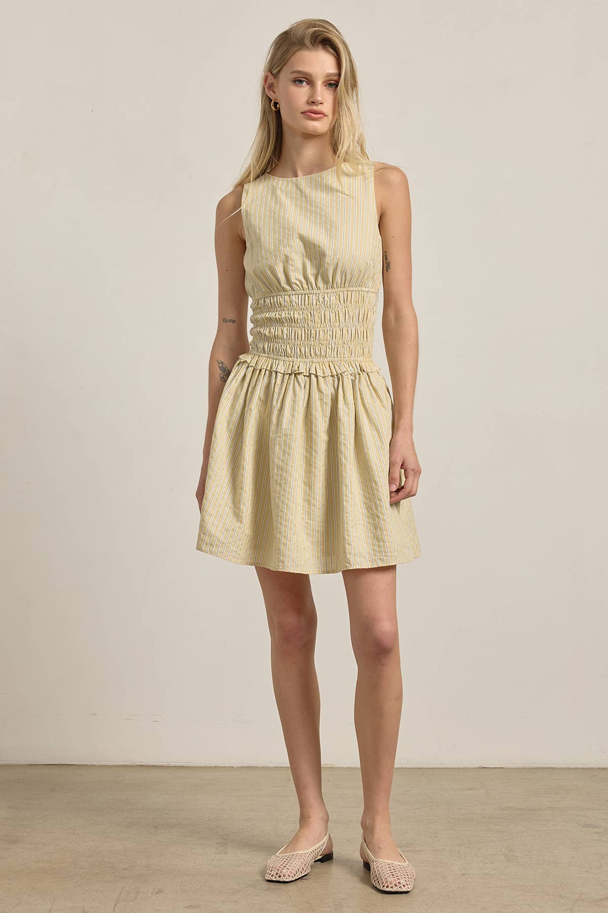 Delphine Pinstripe Mini Dress