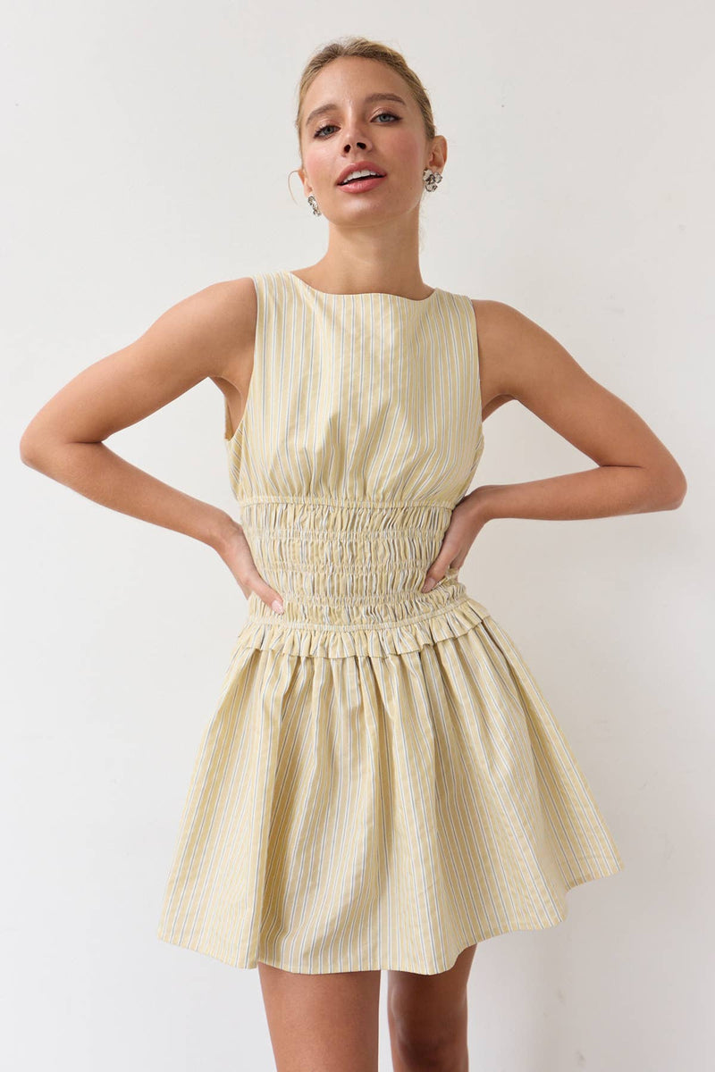Delphine Pinstripe Mini Dress