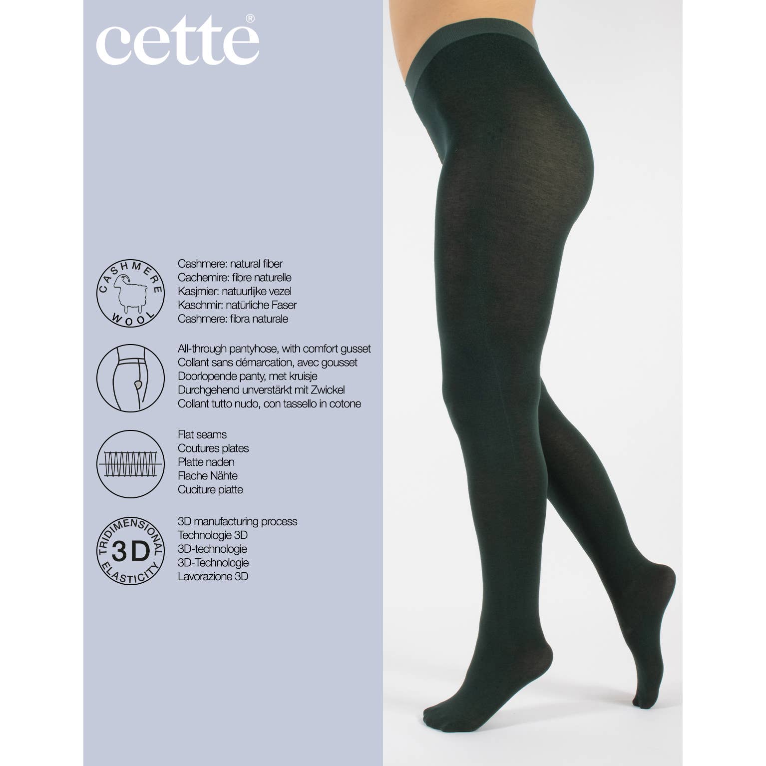 Cashmere Wool Tights 150 DEN, Winter tights