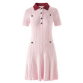 Sophia Pink Knit Polo Dress