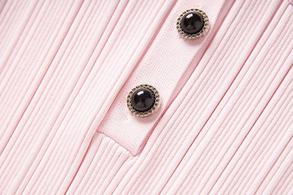 Sophia Pink Knit Polo Dress