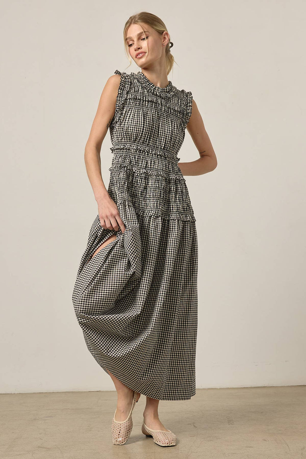 Gemma Gingham Maxi Dress