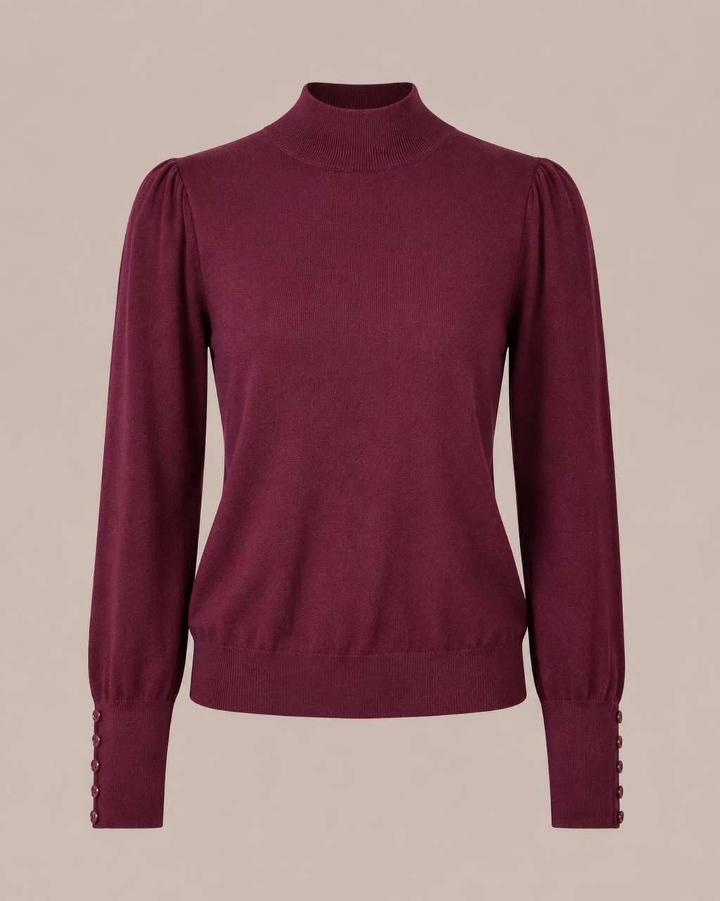 Celia Mock Neck Button Sweater