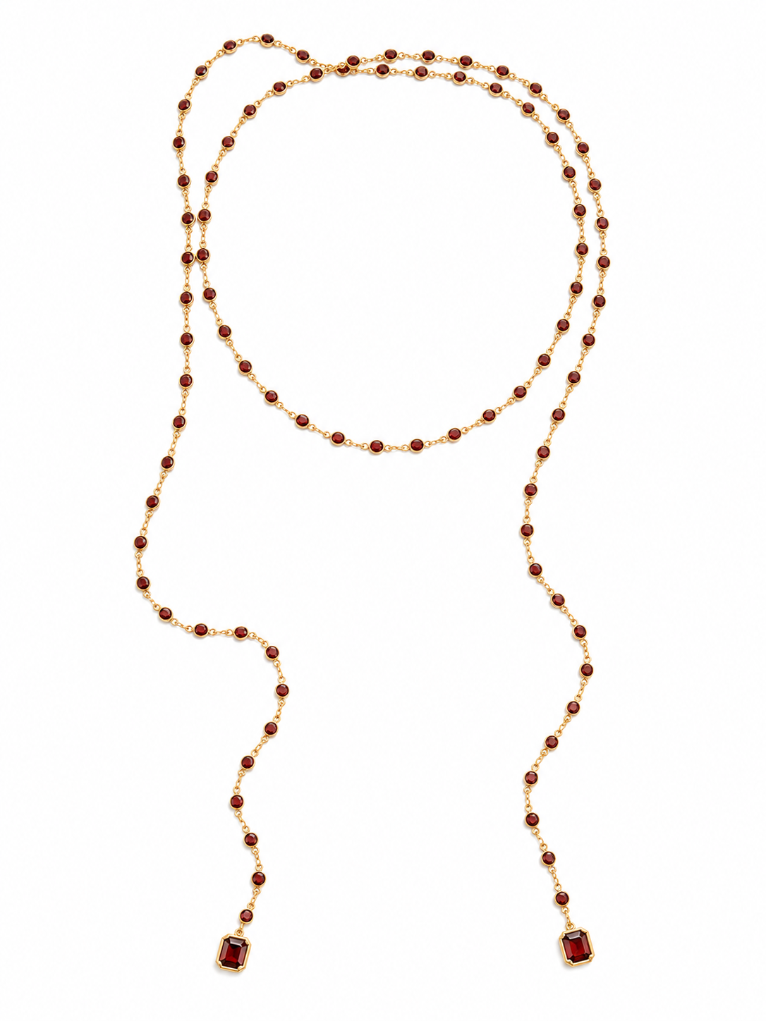 Elizabeth Garnet Stone Wrap Necklace