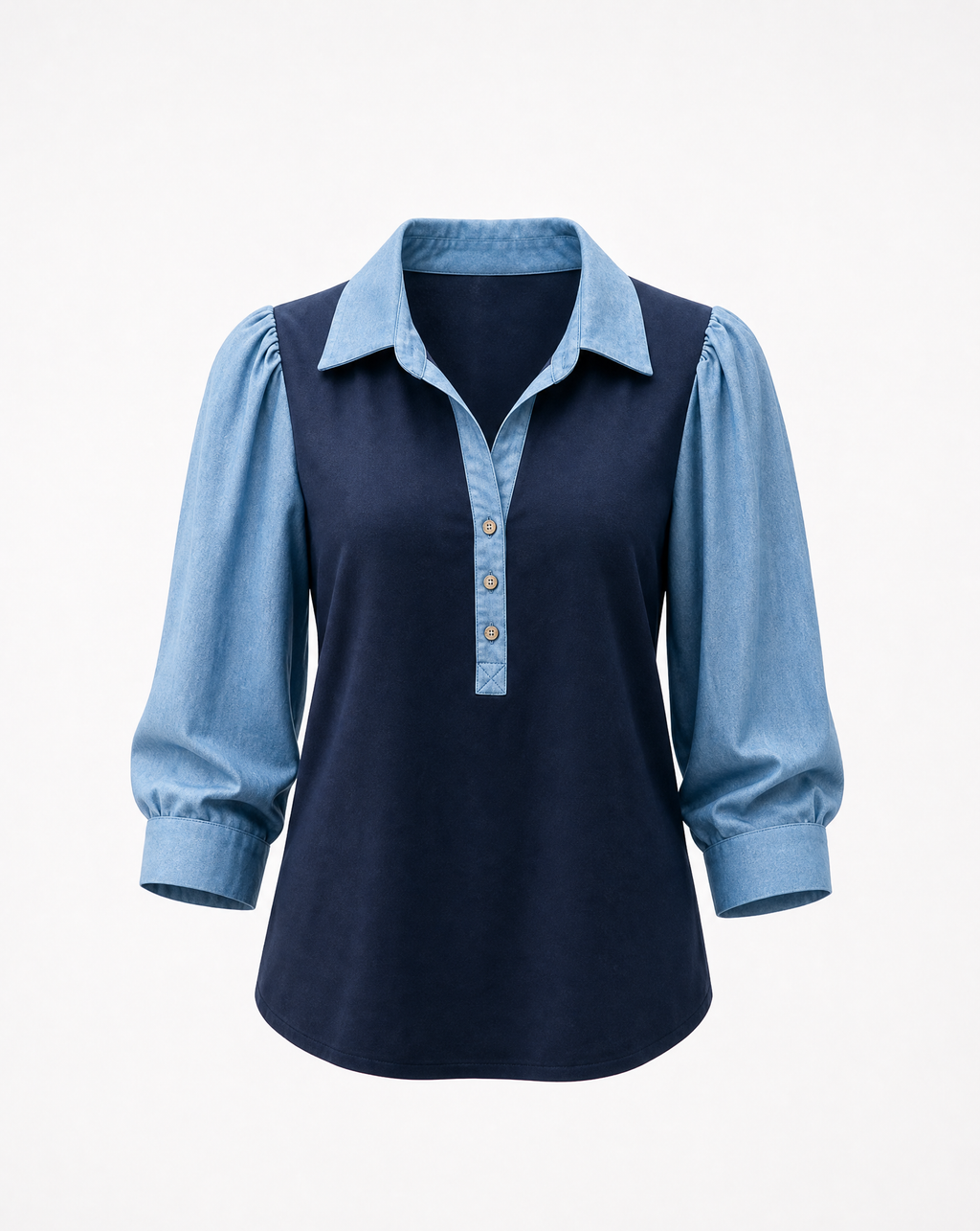 Harper Mixed Media Polo Top