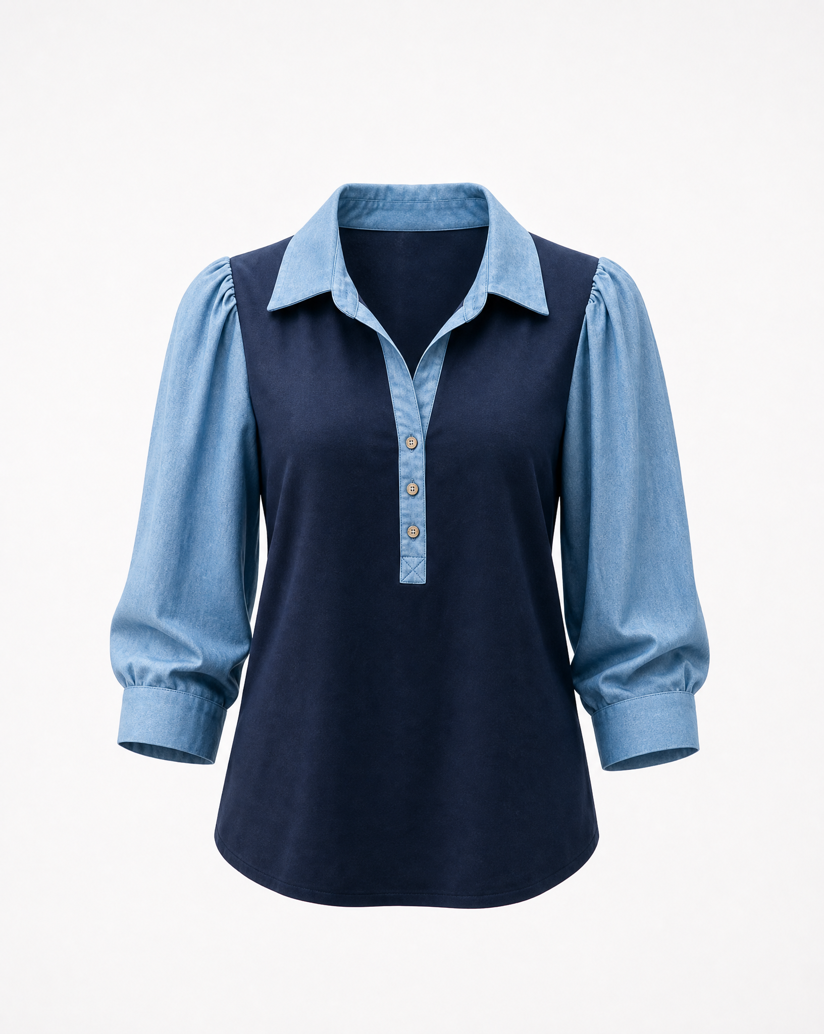 Harper Mixed Media Polo Top