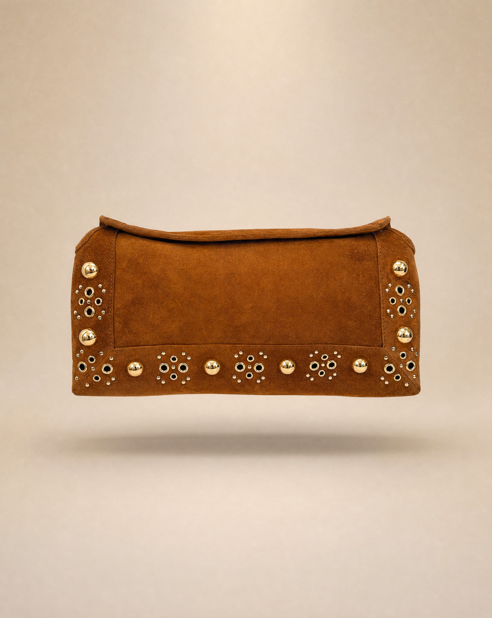 Inez Studded Suede Clutch