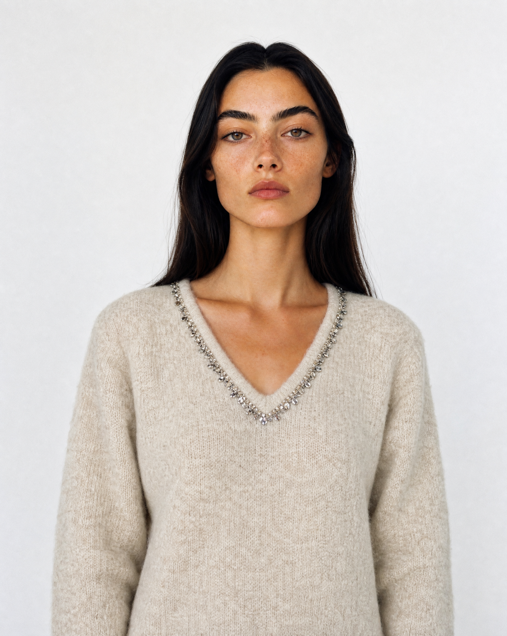 Juliette Embellished V-Neck Sweater