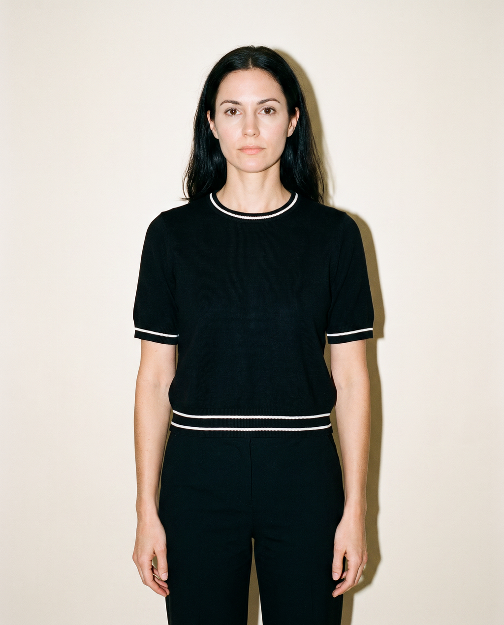 Lillian Contrast Knit Tee