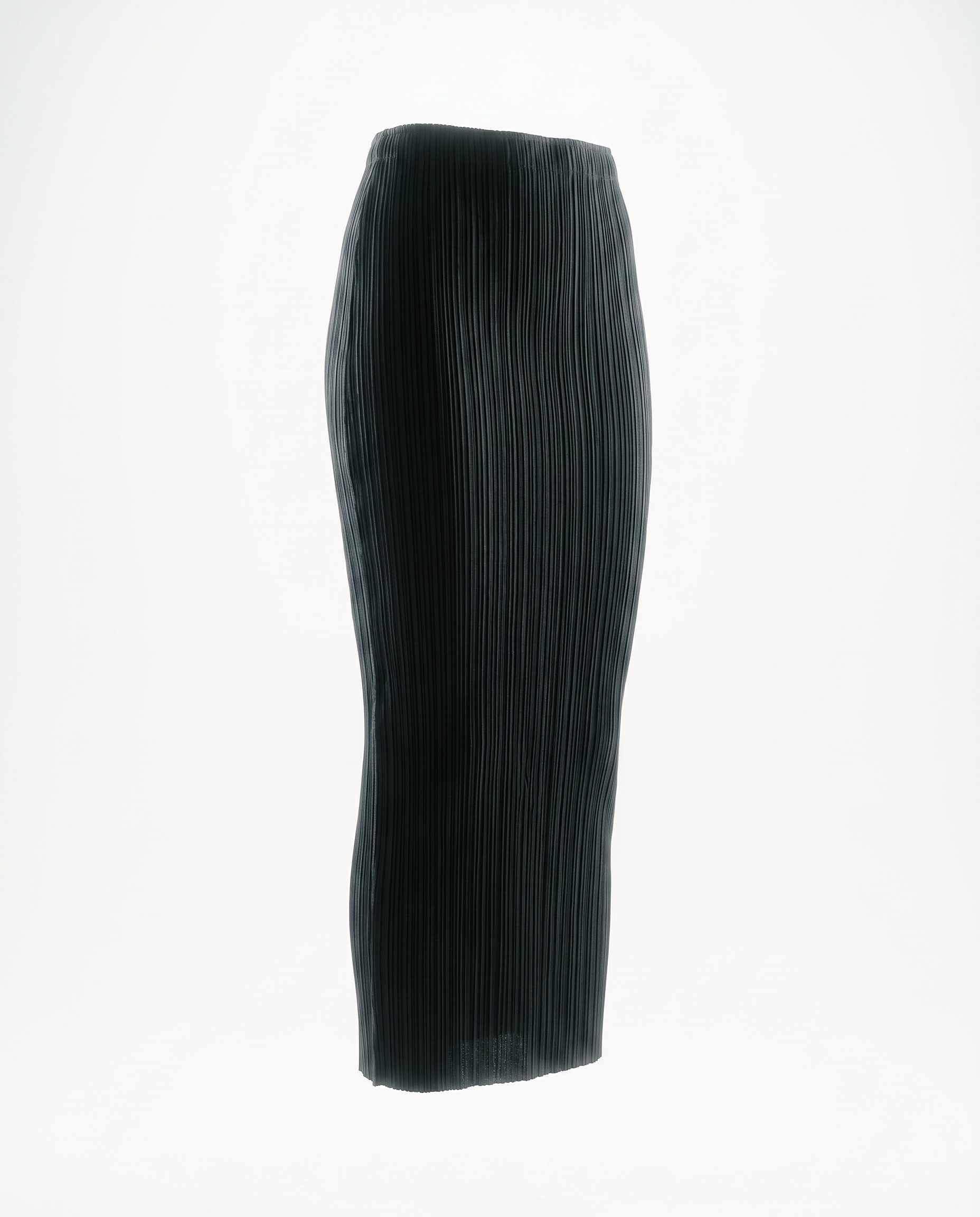 Madison Plisse Side Slit Skirt OS Black