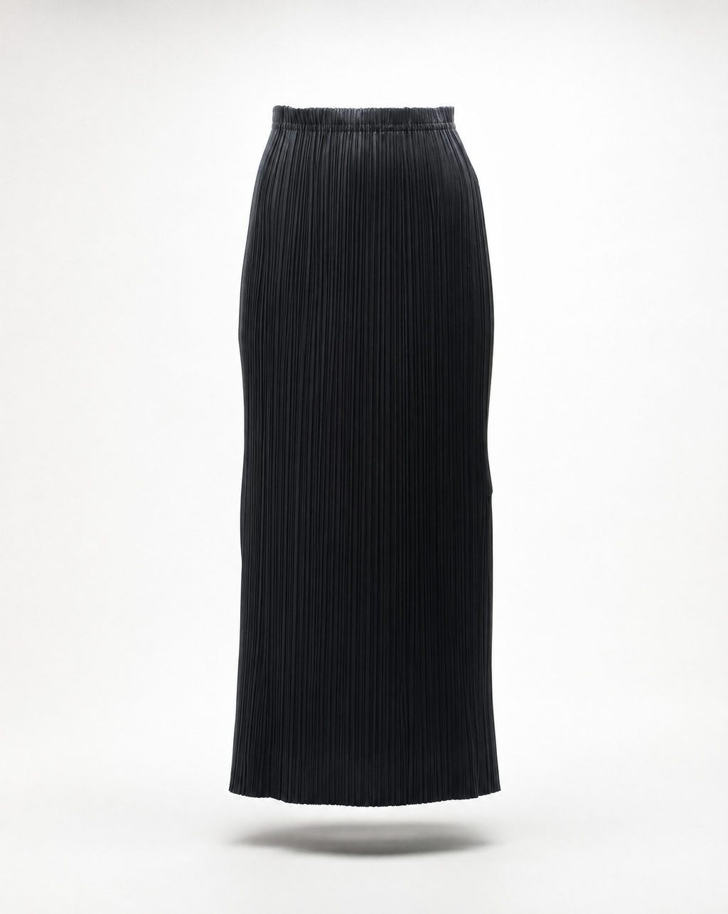 Madison Plisse Side Slit Skirt OS Black