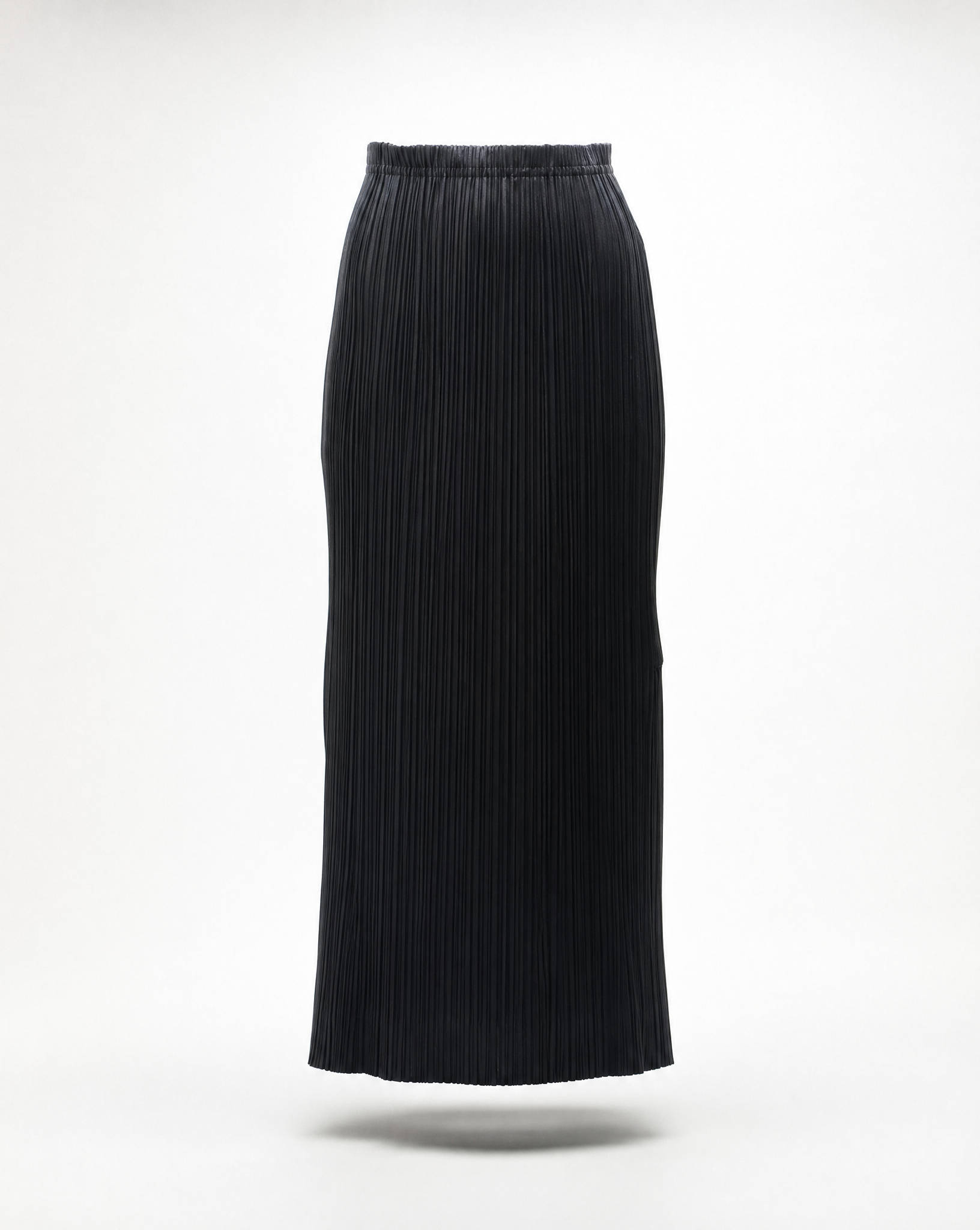 Madison Plisse Side Slit Skirt OS Black