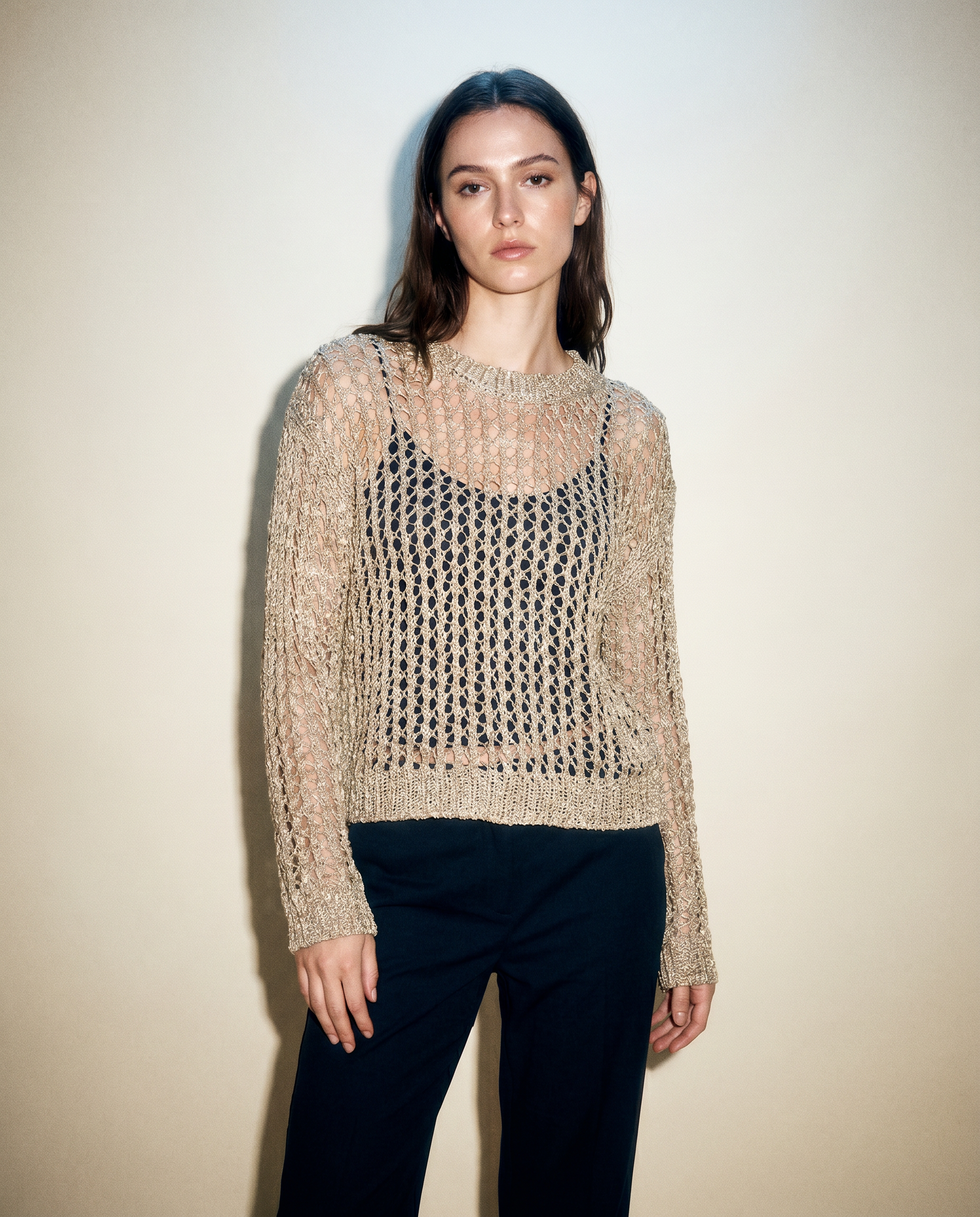 Mira Metallic Knit Top