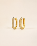 Pave Chain Link Huggie Earrings