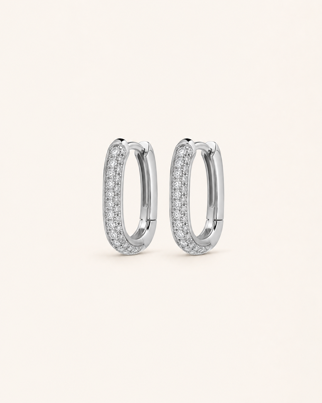 Pave Chain Link Huggie Earrings