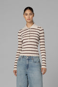 Pippa Striped Ribbed Polo
