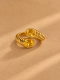 Twisted Citrine Ring