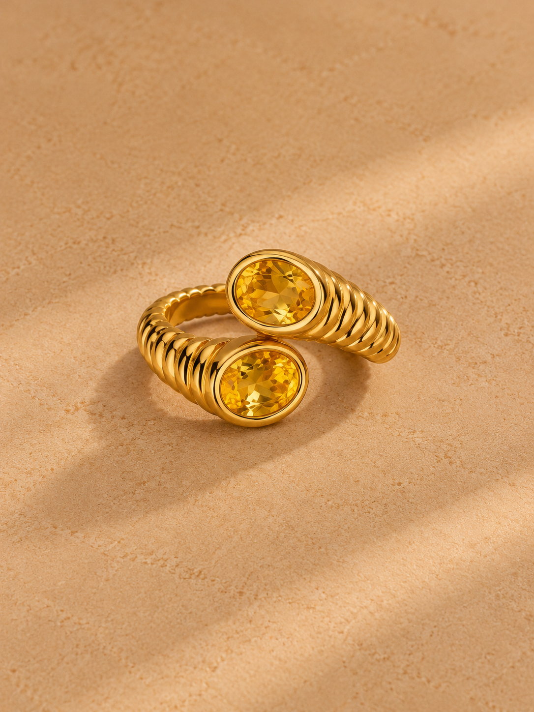Twisted Citrine Ring