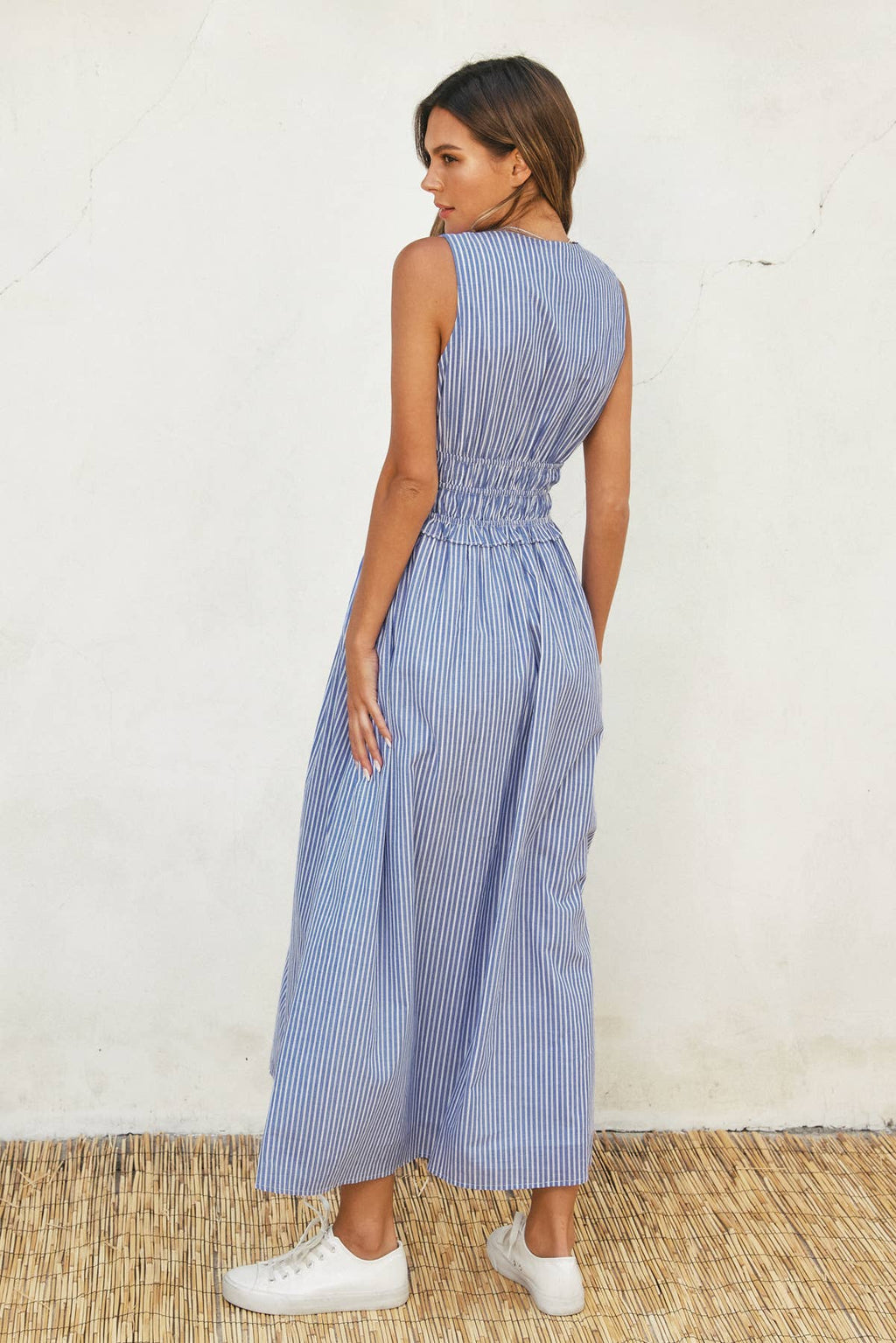 Lila Stripe Midi Dress