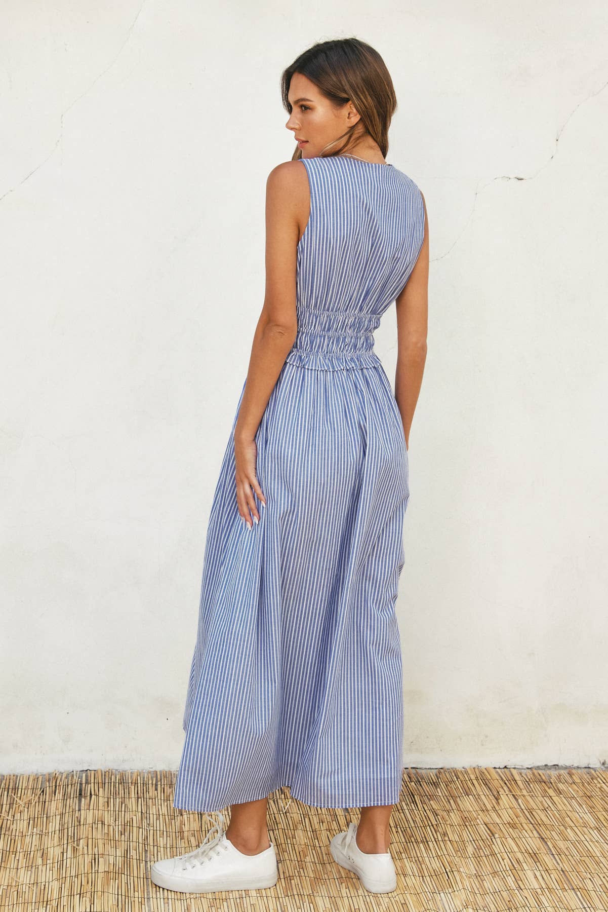 Lila Stripe Midi Dress