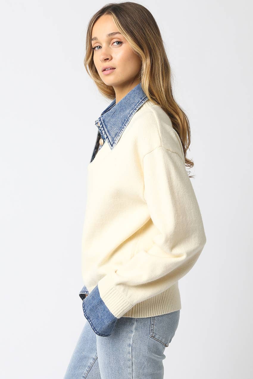 Emely Contrast Knit Top