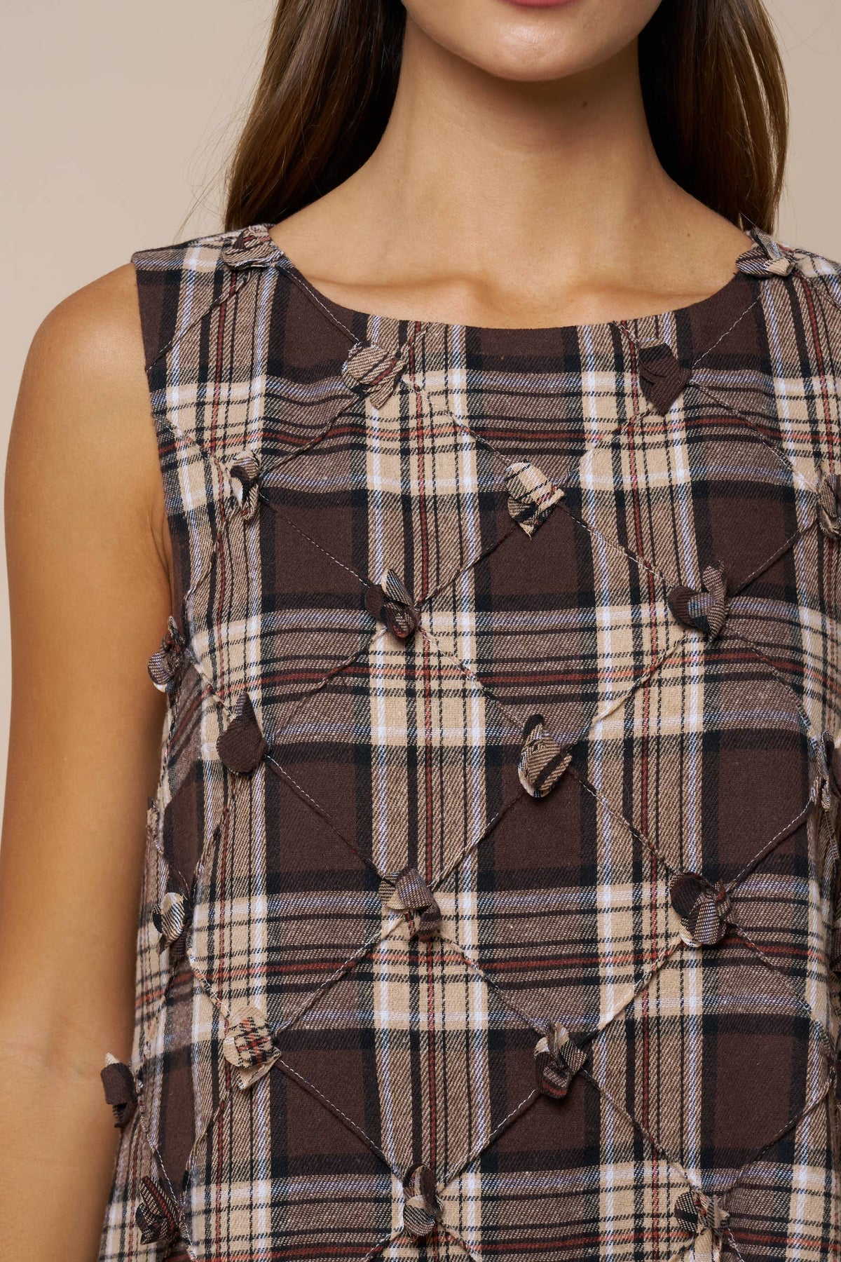 Eloïse Plaid Appliqué Mini Dress