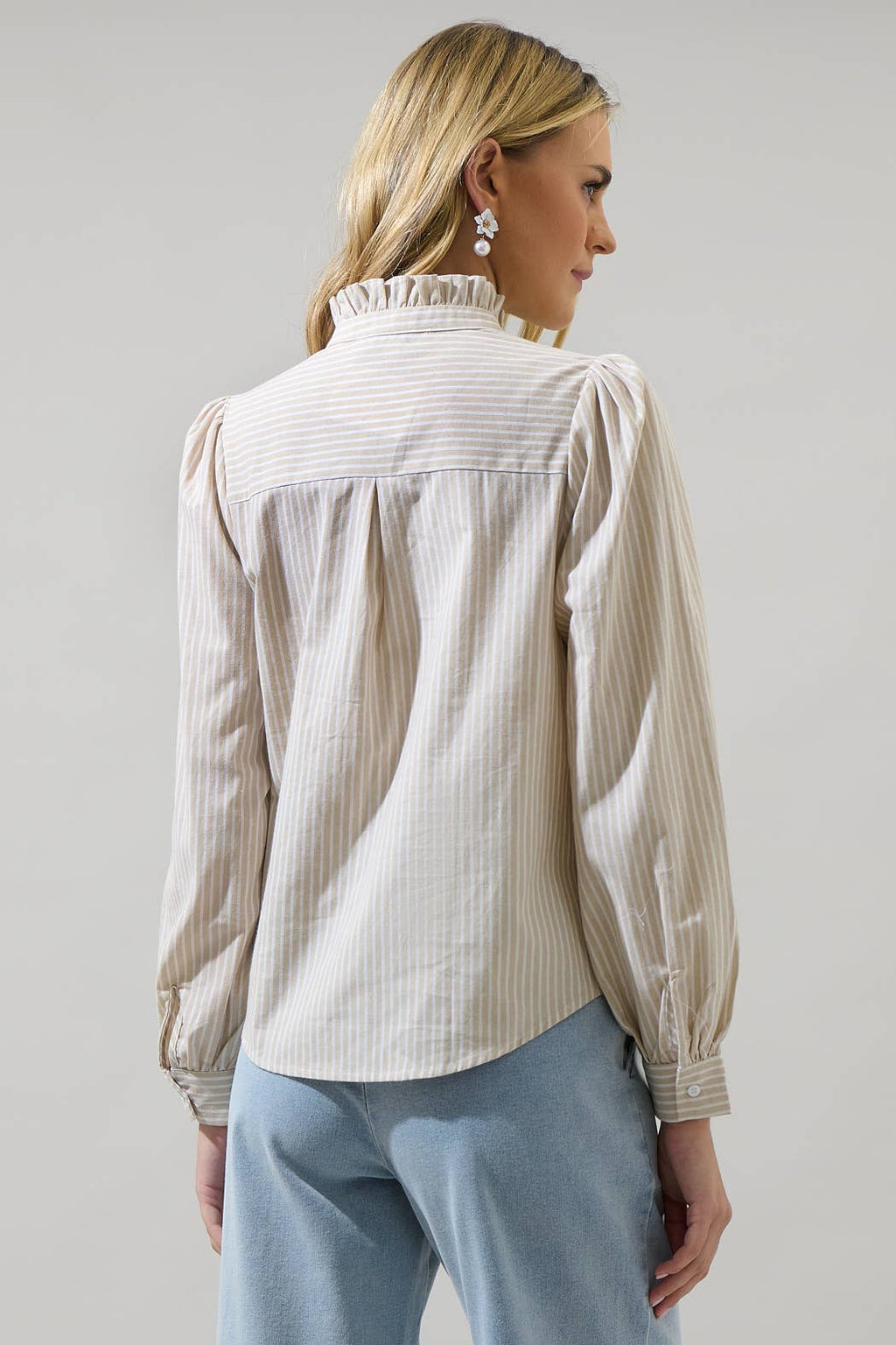 Doris Stripe Button-Down Blouse