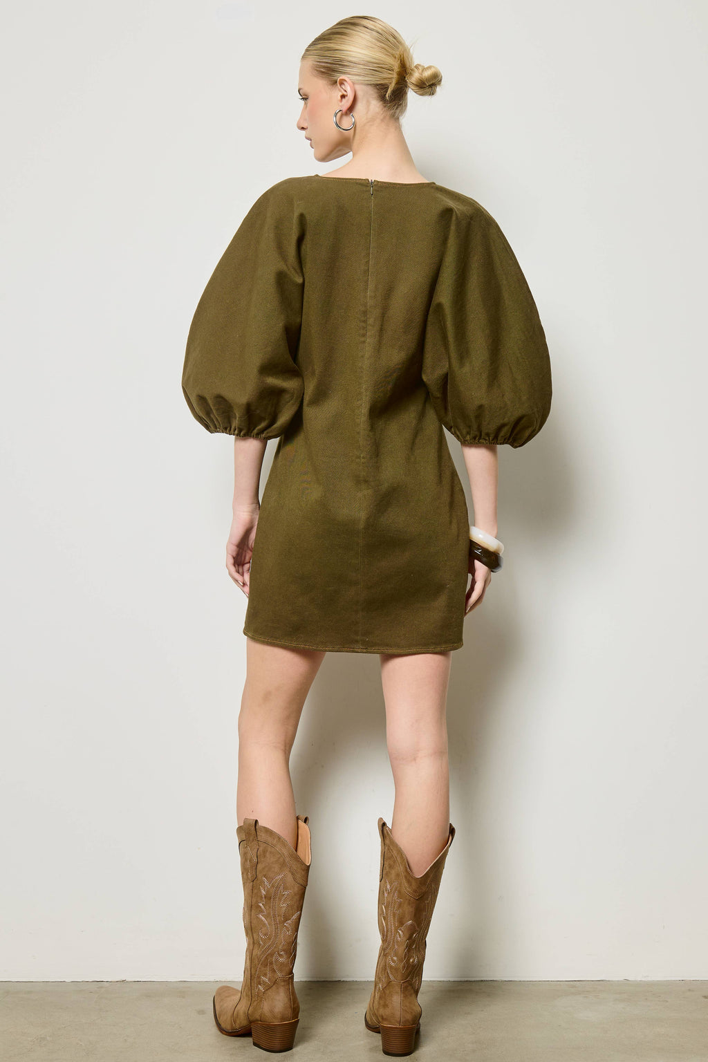 Emma Balloon Sleeve Mini Dress