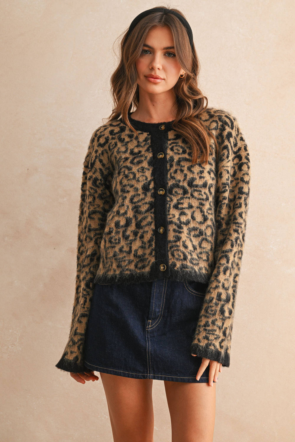 Lucienne Leopard Knit Cardigan