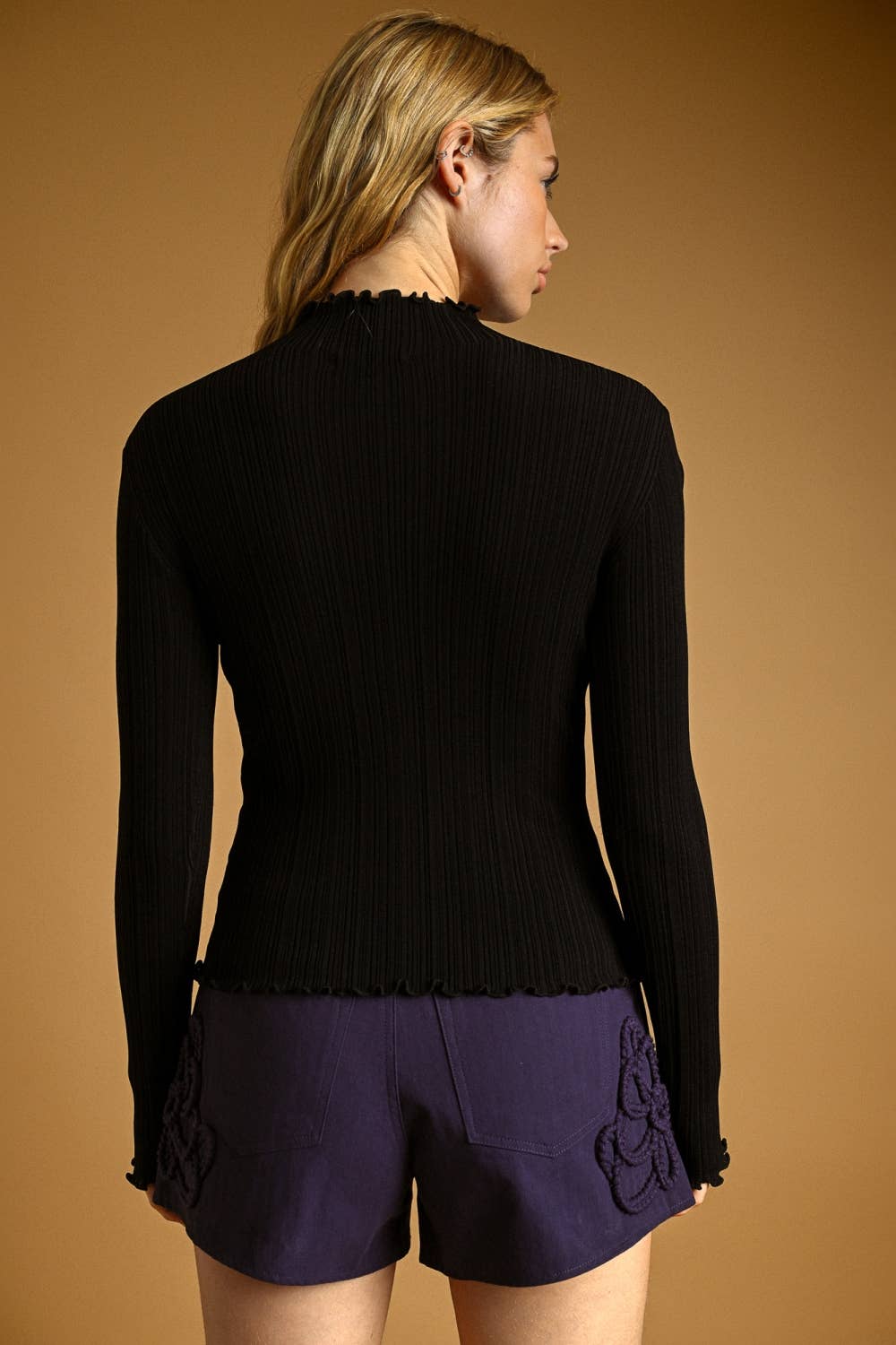 Colette Ribbed Mock Neck Top